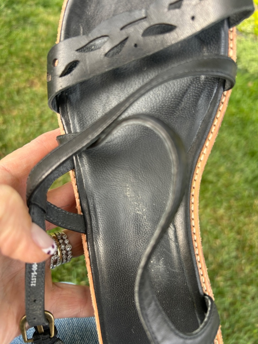 CAMPER Genuine Leather Black Strappy Suede Platform Wedge Sandals size 7.5 - 8.5 - Picture 12 of 13